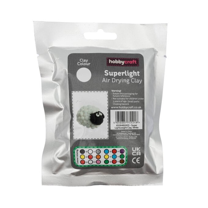 White Superlight Air Drying Clay 30g image number 1