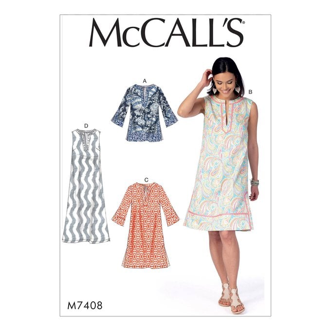 McCall’s Women's Dress Sewing Pattern M7408 (XS-M) image number 1