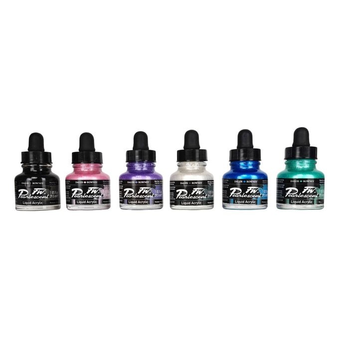 Daler-Rowney FW Pearlescent Acrylic Ink 29.5ml 6 Pack image number 1
