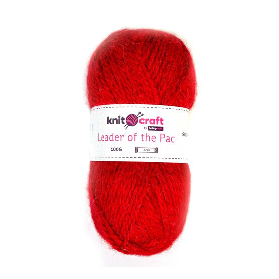 Knitcraft Dark Red Leader of the Pac Aran Yarn 100g image number 1