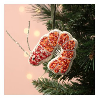 Hanging Beaded Prawn Decoration 10cm