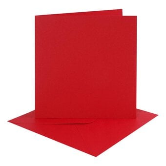 Red Cards and Envelopes 6 x 6 Inches 4 Pack