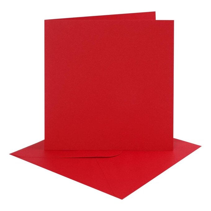 Red Cards and Envelopes 6 x 6 Inches 4 Pack image number 1