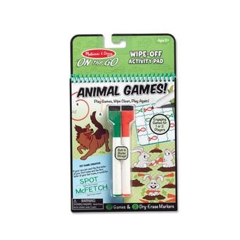 Melissa & Doug Animal Games Wipe-Off Activity Pad