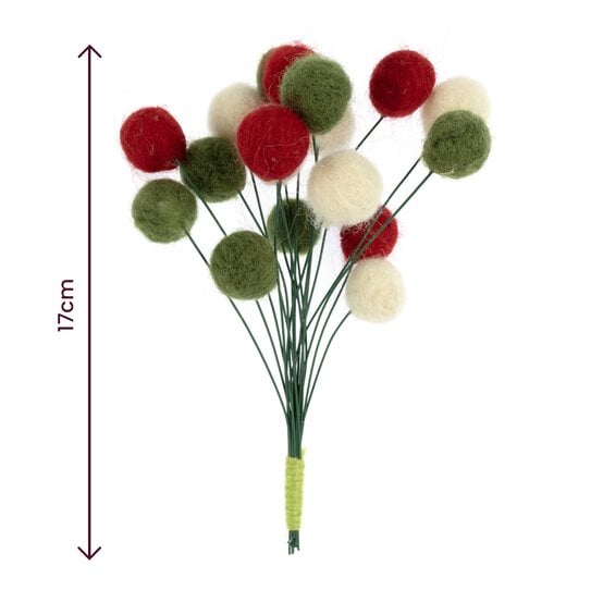 Mini Christmas Felted Pom Pom Pick 17cm image number 3
