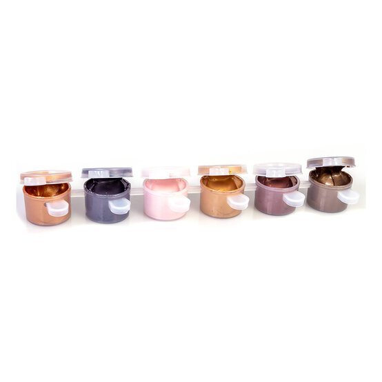 Pink and Gold Metallic Acrylic Craft Paints 5ml 6 Pack image number 3
