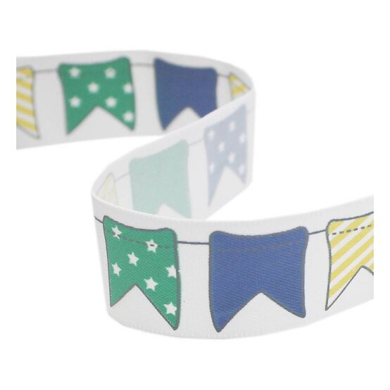 Blue Bunting Satin Ribbon 16mm x 4m image number 1