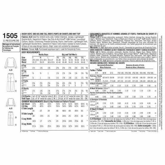 Simplicity Male Top and Trousers Sewing Pattern 1505 image number 3