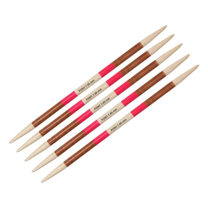 Pony Flair Double Ended Knitting Needles 20cm 7mm 5 Pack image number 1
