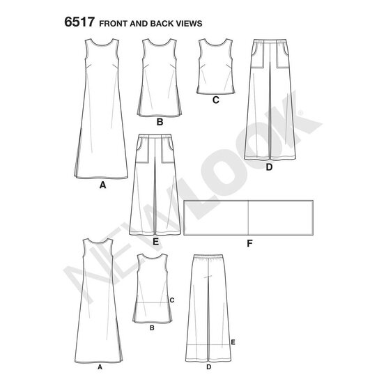 New Look Women's Separates Sewing Pattern 6517 image number 2