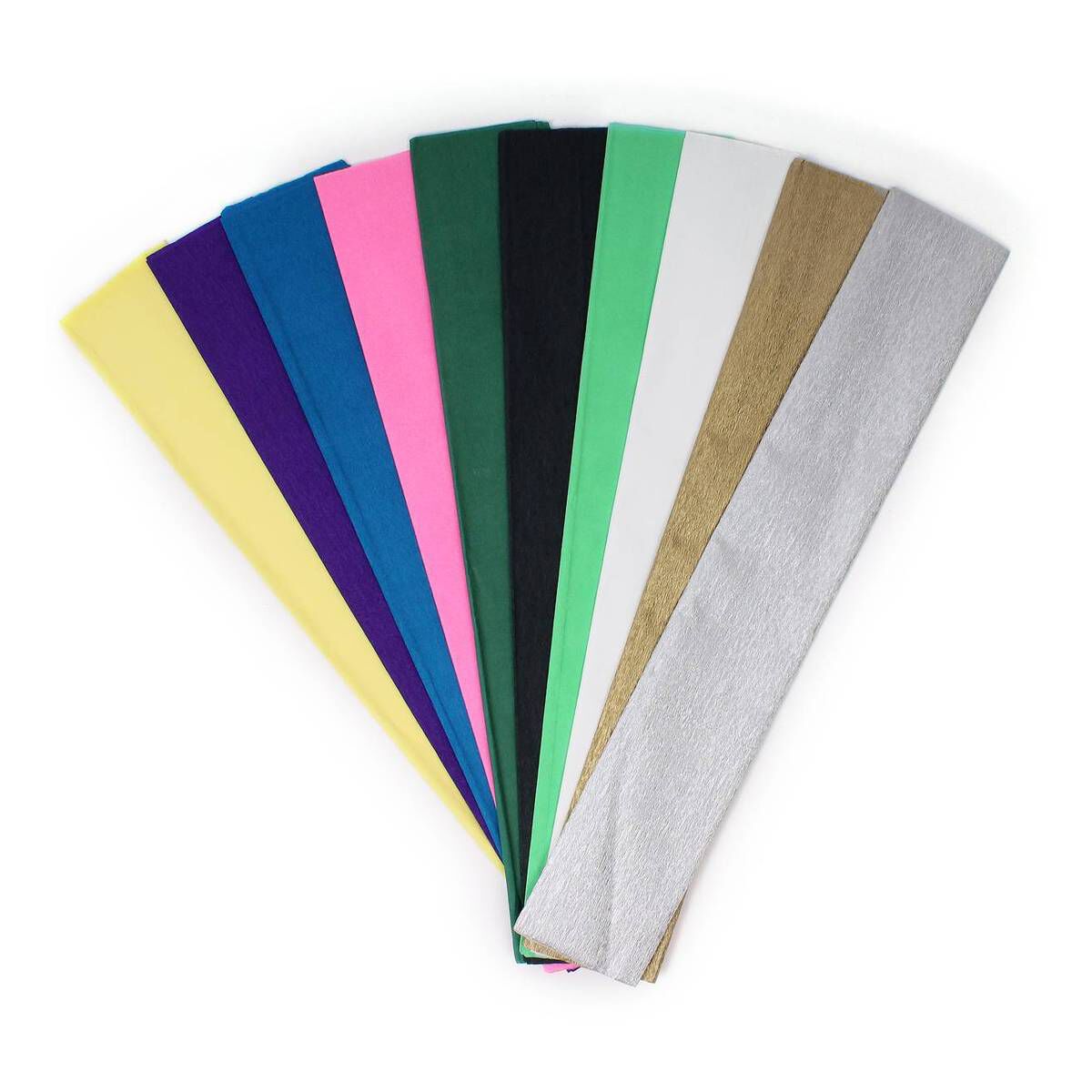 Assorted Crepe Paper 100cm x 50cm 10 Pack Hobbycraft