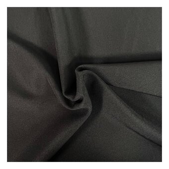Black Poly Elastane Moleskin Fabric by the Metre