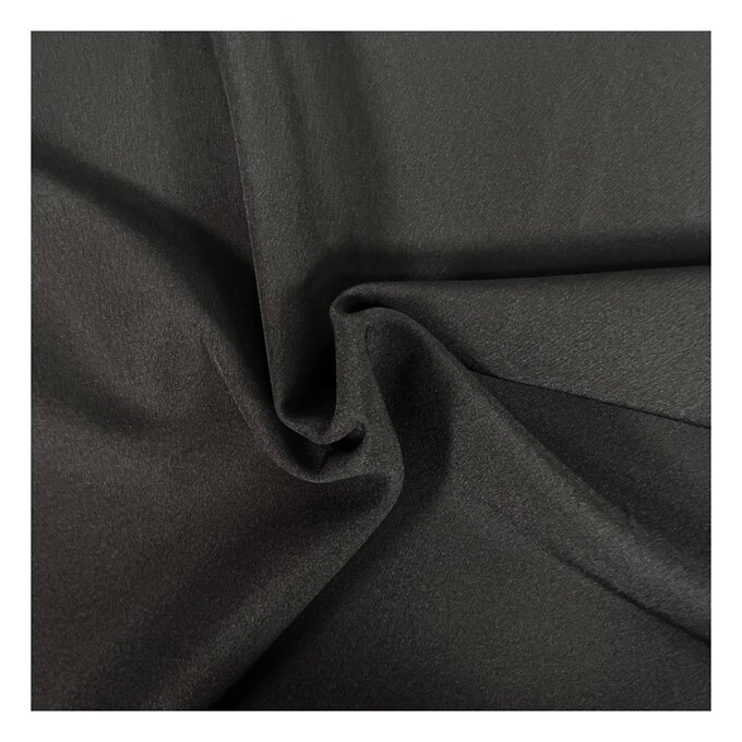 Black Poly Elastane Moleskin Fabric by the Metre Hobbycraft
