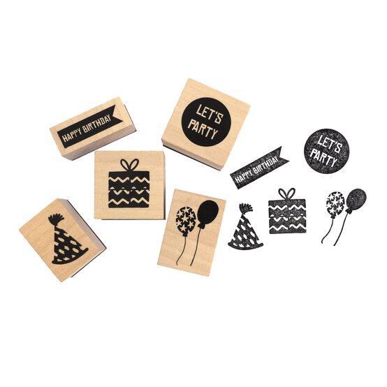 Birthday Wooden Stamps 5 Pack image number 1