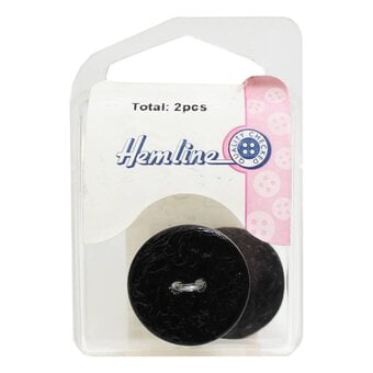 Hemline Black Shell Mother of Pearl Button 2 Pack