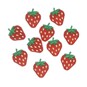 Mini Strawberry Iron-On Motifs 10 Pack image number 1
