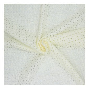 Cream Large Broderie Anglaise Fabric by the Metre