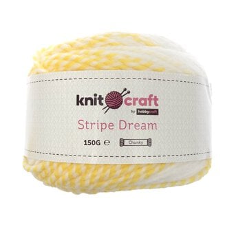 Knitcraft Yellow White Stripe Dream 150g