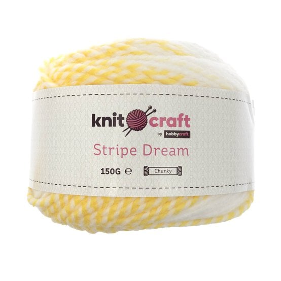 Knitcraft Yellow White Stripe Dream 150g image number 1