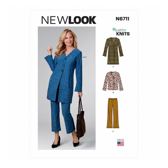 New Look Women's Cardigan and Trousers Sewing Pattern 6711 (8-20) image number 1