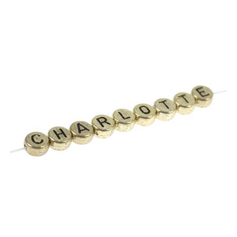 Black Letter Gold Alphabet Beads 40g