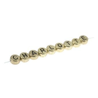 Black Letter Gold Alphabet Beads 40g image number 2