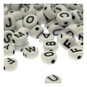 Black and White Round Alphabet Beads 50g image number 2