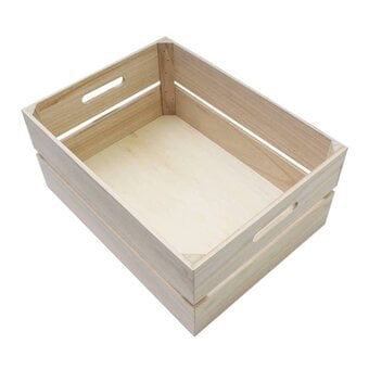 Natural Wooden Crate 40cm x 30cm x 18cm