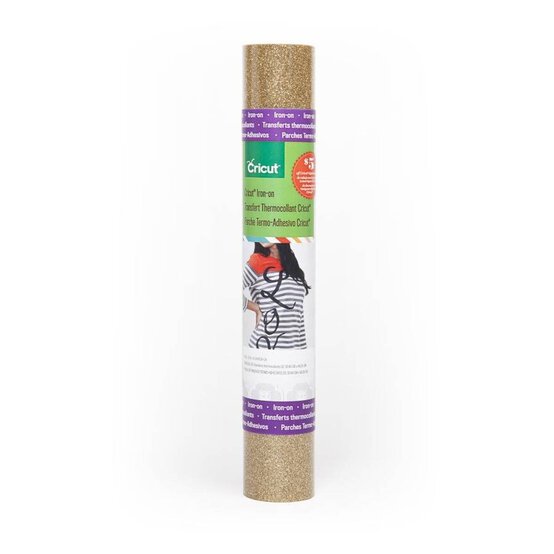 Cricut Gold Glitter Iron-On 12 x 19 Inches image number 1