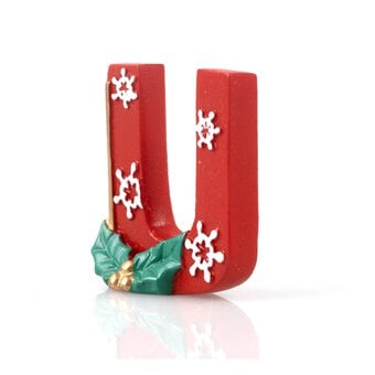 Christmas Resin Letter U Decoration 4cm