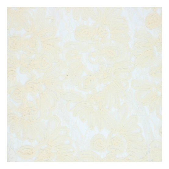 Cream Floral Cornelli Lace Fabric by the Metre image number 2