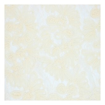 Cream Floral Cornelli Lace Fabric by the Metre image number 2