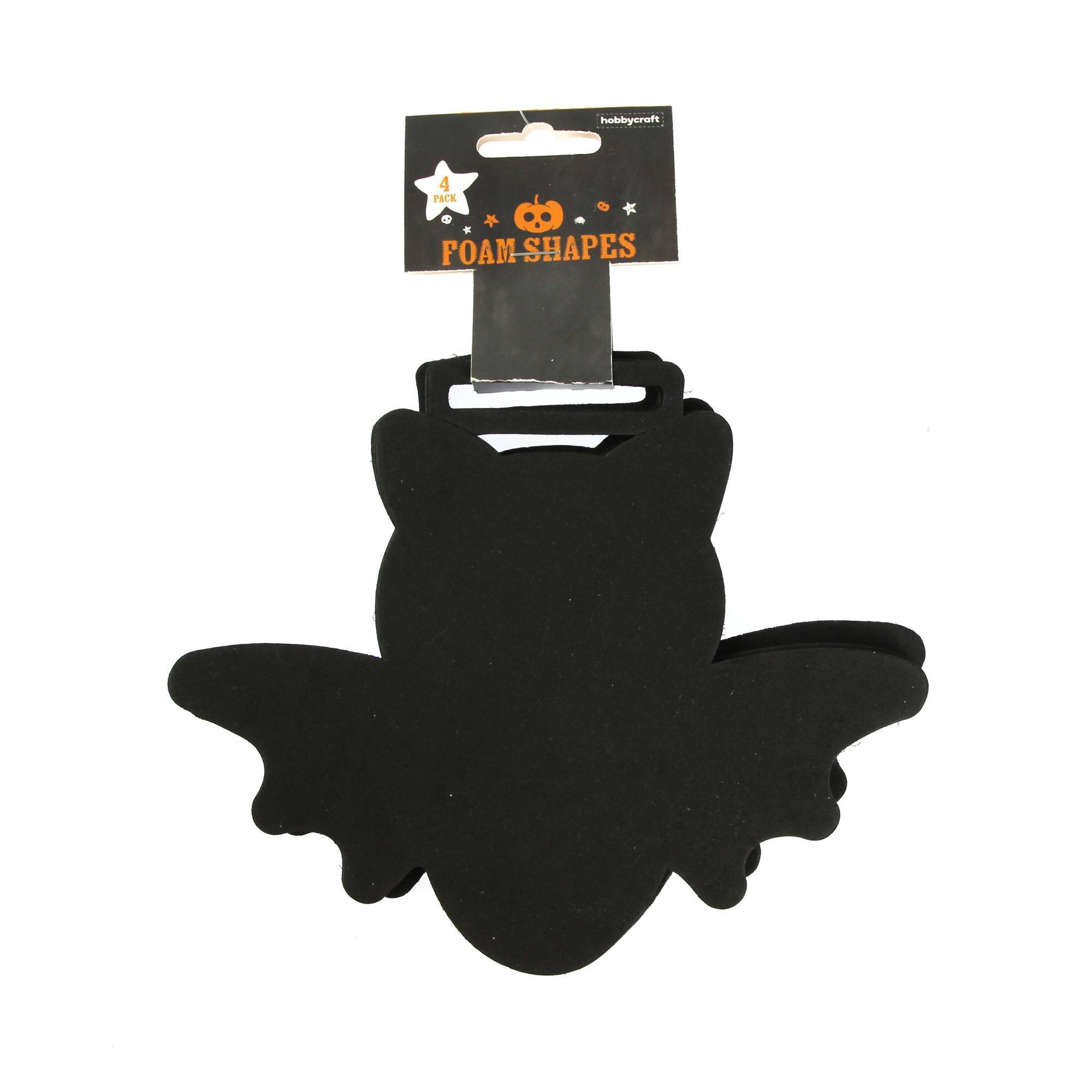 Halloween Black Bat Foam Shapes 4 Pack | Hobbycraft