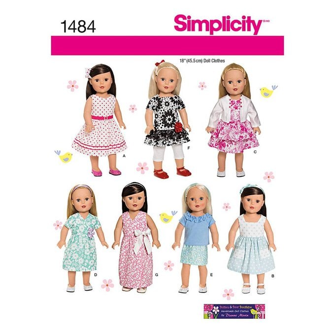 Simplicity Doll Clothes Sewing Pattern 1484 image number 1