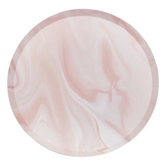 Ginger Ray Pink Marble Paper Plates 8 Pack 