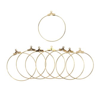 Gold Plated Hanging Hoops 35mm 8 Pack
