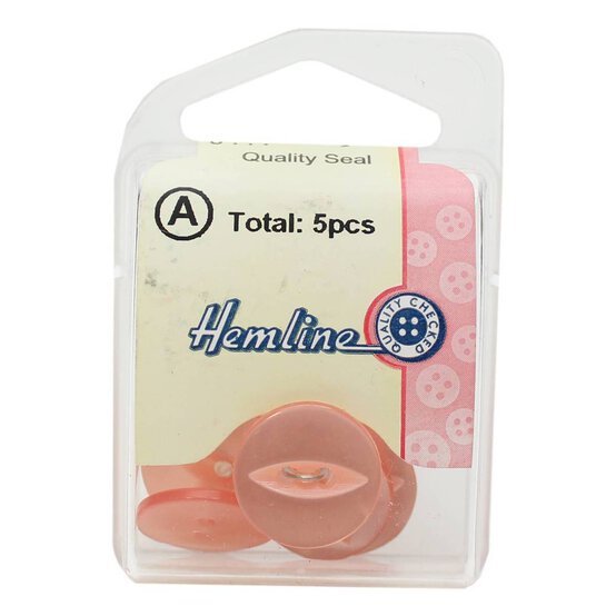 Hemline Pink Basic Fish Eye Button 5 Pack image number 2