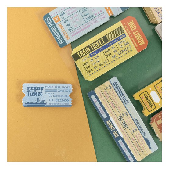 Retro Ticket Card Toppers 8 Pack image number 2