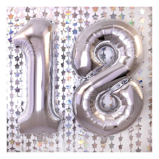 Extra Large Silver Foil Number 1 Balloon image number 2
