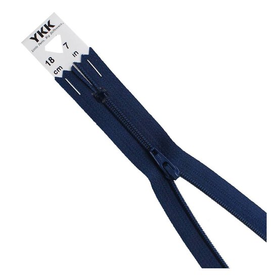 YKK Navy Blue Dress and Skirt Zip 18cm image number 1