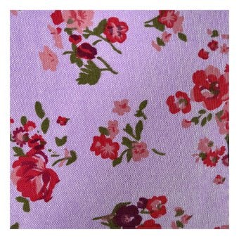Lilac Roses Polycotton Print Fabric by the Metre