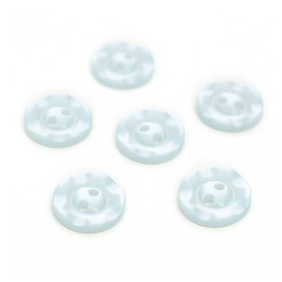 Hemline  Baby Blue Basic Scalloped Edge Button 6 Pack image number 1