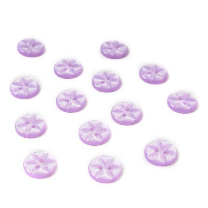 Hemline Lilac Basic Star Button 14 Pack image number 1