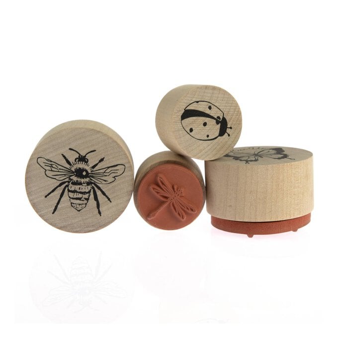 Insects Wooden Stamp Set 4 Pieces image number 1