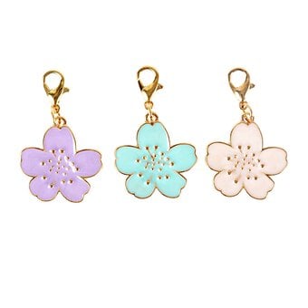 Flower Stitch Marker Charms 3 Pack