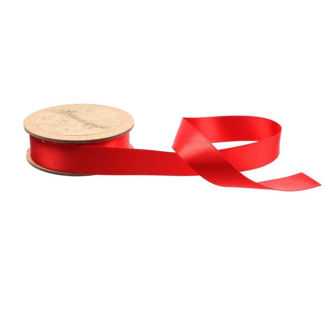 Poppy Red Double-Faced Satin Ribbon 18mm x 5m image number 1