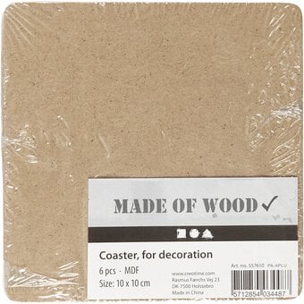 Wooden Square Coasters 6 Pack image number 3