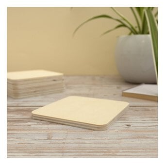 Square Wooden Coasters 6 Pack
