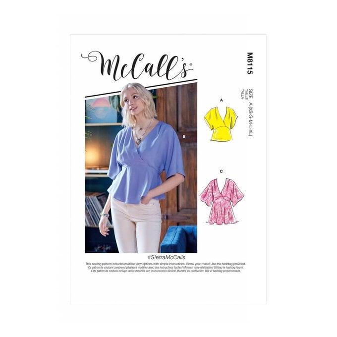 McCall’s Sierra Top Sewing Pattern M8115 (14-22) image number 1