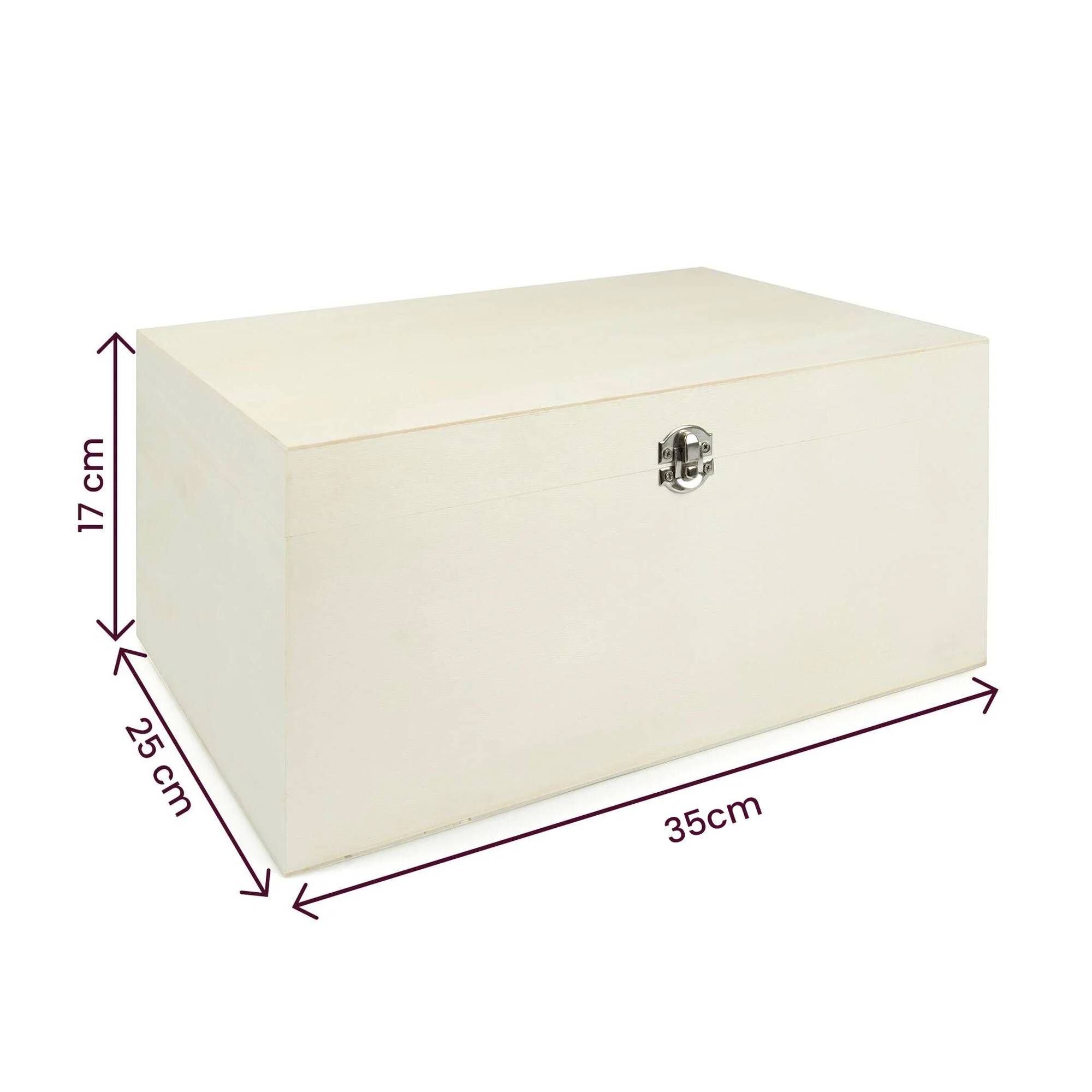 Wooden Storage Box 35cm x 25cm x 17cm Hobbycraft